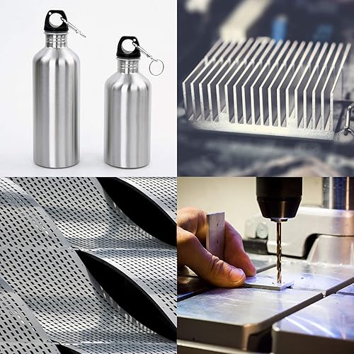 HAKZEON 4 Pack 6061 1/4 Inch Metal Aluminum Sheet, 6 x 12 Inch Flat Plain Aluminum Plate Covered with Protective Film, Rectangle Mateal Sheets Plates for Framing Base Plate Crafting - Poueer