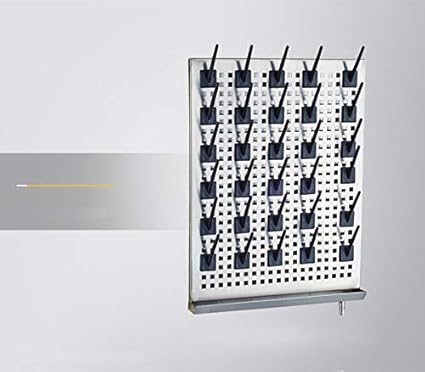 FSYD Stainless Steel 27 Pegs Lab Glassware Drying Rack, 304 Stainless Steel Board, Wall-Mount Laboratory Drying Draining Racks, Detachable Pegs for Laboratory Utensils (Black) - Poueer
