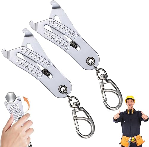 Portable Precise Thread Size Checker Keychain,Bolt Size Finder Keychain,Thread Size Verification Tool,Quick Hand Measuring Tool,Nuts And Screws Thread Checker,Scomeri Thread Checker (5pcs) - Poueer