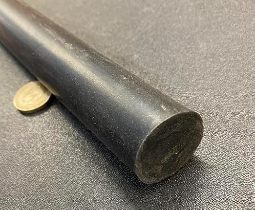 Black Neoprene Rubber Round Rod 75A 1.25' (1-1/4') Diameter x 36' Length 1 pc - Poueer