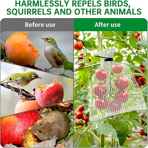 25Pcs 8 x 12 inch Fruit Protection Wire mesh Bags, 304 Stainless Steel Wire, Gophers Resistant Stainless Steel Mesh, Root Protection mesh Bag for Fruits, Berries, Vegetables - Poueer