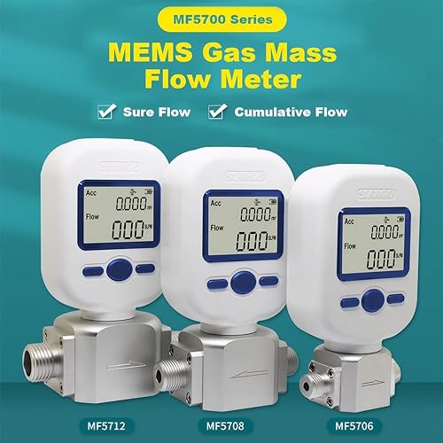 CJC Digital Gas Flow Meter Tester, Portable Gas Mass Air Nitrogen Oxygen Flow Rate Meter (MF5712(0-250L/min）) - Poueer