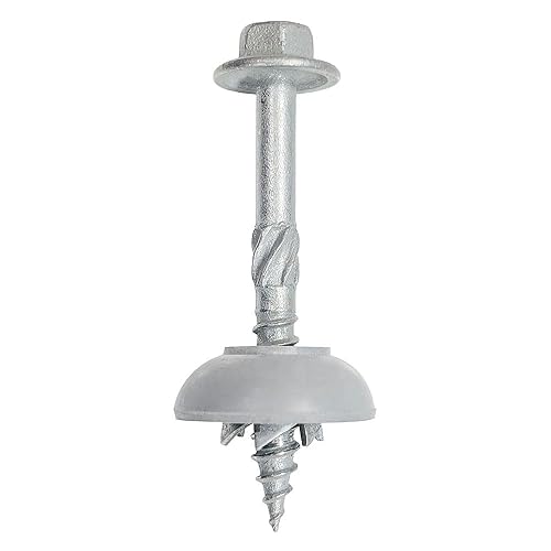Polycarbonate Skylight Screws for Fixing to Wood - Hex Flange Head, Self-Tapping, #12×2'(12-11x50mm), 50pcs - Poueer