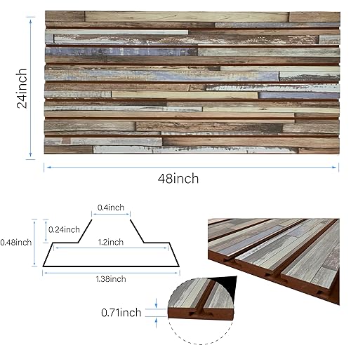 WISDOMFUR Versatile Slatwall Panels 2x4 ft - Set of 2 | Durable, Easy-to-Install Wall Storage Solution (Natural Oak) - Poueer