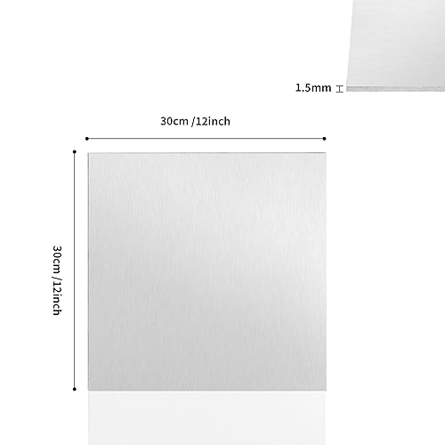 5 Pack 6061 T6 Aluminium Metal Sheet 12 x 12 x 1/16 Inch Thickness Flat Plain Plate Panel Aluminium Metal Sheets Plate with Protective Film, Aluminum Metal Plate for Crafting, Industry - Poueer