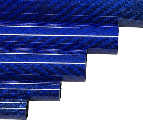 CARBON FIBER TUBE - Blue -20mm X 18mm X 1000mm - Hollow carbon fiber rods - Glossy carbon tubes - Pure carbon fibre tubes - Lightweight High Strength Carbon Fiber Shaft - 39.4 in x .78 in - Poueer
