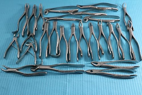 New German Stainless Steel Set of 11 Each EXTRACTING Forceps Extraction Dental Instruments - Poueer