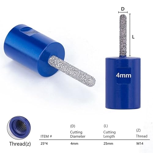 M14 Diamond Milling Bit 4/6/8mm Milling Tile Marble Concrete Hole Saw Masonry Drilling Crowns Construction Tools 1Pcs(25x4) - Poueer