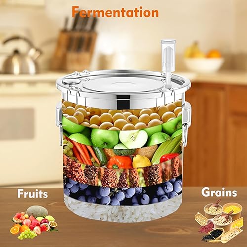 Alcohol Still 8 Gallon 2 Pots Shine Still Distillery Kit for Alcohol Stainless Steel Copper Tube Complete with Water Pump Metal Thermometer Airlock Brew Bag Proof Alcoholmeter Test Kit - Poueer