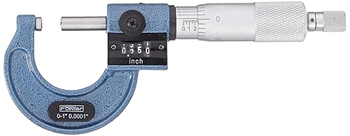 Fowler 52-244-301-1, Digit Counter Ball Anvil And Spindle Micrometer With 0-1' Measuring Range - Poueer