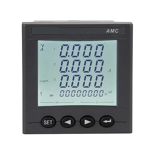 AMC72L-E4 Display Digital 3 Phase Power Meter Data Logger with Analog Output Rs485 Modbus-RTU (Color : Standard) - Poueer
