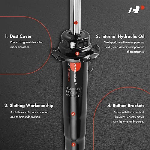 A-Premium Front Shock Absorber Compatible with BMW E84 Series X1 2013 2014 2015, AWD, Driver and Passenger Side - Poueer