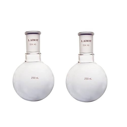 Laboy Glass 1000mL Single Neck Round Bottom Boiling Flask Heavy Wall with 24/40 Joint Heating Reaction Receiving Flask Organic Chemistry Lab Glassware - Poueer