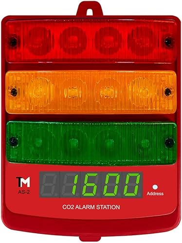 TrolMaster AS-2 CO2 Alarm Station (Audio/Visual) Plus LED Display Indicator with Cable Set - Poueer