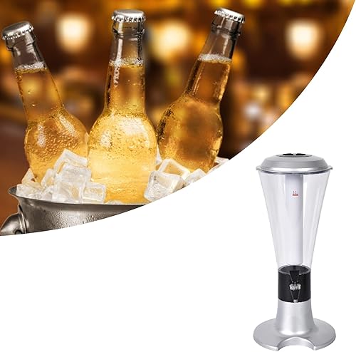 Beerenser with Tap 3L enser Multipurpose Glow in The Dark Tabletop Wine Tap for Home Bar KTV (Blue)(Painted Silver) - Poueer