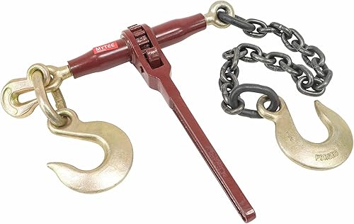 Mytee Products (2 Pack) Ratchet Pro Binder w/ 3/8' Grab & 1/2' Sling Hook, & 2' G8 Chain & 1/2' Sling Hook, 7100 WLL - Poueer