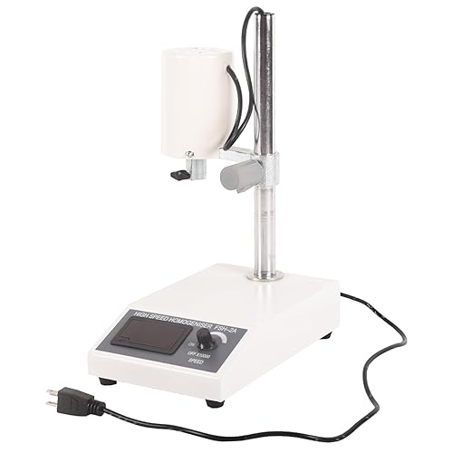 High Speed Homogenizer 8000-20000rpm Adjustable Laboratory Homogonizer w/ 2 Working Heads FSH-2A Mini Homogenizer for Animal & Plant Cell Research, Agriculture, Petroleum Chemical industry, 110V - Poueer