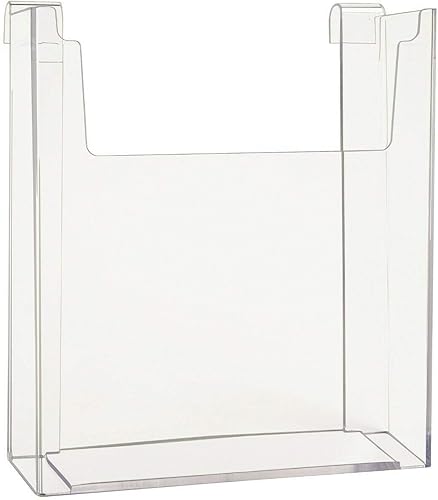 Gridwall 8.5' x 11' Clear Acrylic Literature, Brochure & Magazine Holder, 5 Pack - Poueer