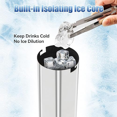 Commercial Beverage Dispenser with Stand, 3 Gallon Stainless Steel Cold and Hot Water Drink Dispenser, Heating Chafer Coffee Urn with Spigot for Coffer Tea Serving on Parties, Events, Catering - Poueer