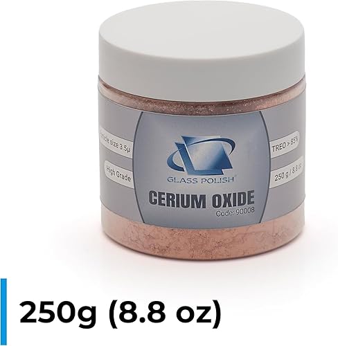GLASS POLISH PRO 2.2lbs (1kg) Cerium Oxide, High-Grade Glass Polishing Powder, Enhanced Formula, TREO 85%, 3.5 Microns, Brown – GP90010 - Poueer