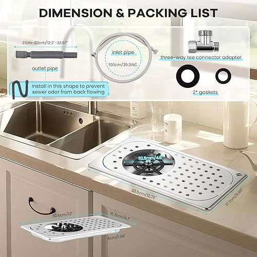 Huanyu Pitcher Rinser with 360 Degree Rotating High-Pressure Nozzle Stainless Steel Pitcher Washer with Drain and Drip Tray Automatic Cup Washer for Household and Commercial 12.78 * 6.97 * 1.58' - Poueer