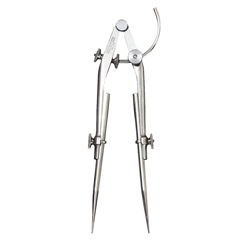 Starrett Improved Firm-Joint Outside Divider with Round Legs - Hardened Points for Precision Layout, Made from High-Grade Steel - 9' Length, Black Oxide Finish - 85B - Poueer