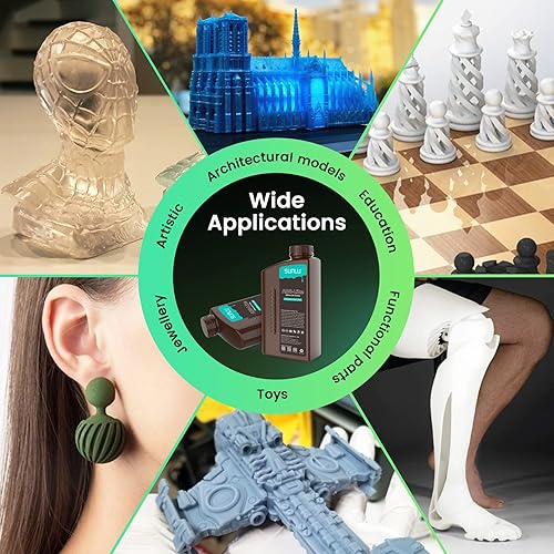 SUNLU 2 KG*2 Bottles ABS-Like 3D Printer Resin, 405nm UV Curing Photopolymer Rapid 3D Resin for 4K 8K LCD/DLP/SLA 3D Printers, Non-Brittle & High Precision & Low Shrinkage, 2000g*2, Dark Grey& Black - Poueer