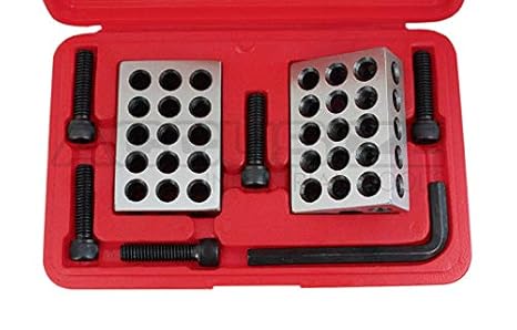 Accusize Industrial Tools Ultra Precision 1-2-3 Blocks Set with Screw in Plastic Box, Eg02-0408 - Poueer