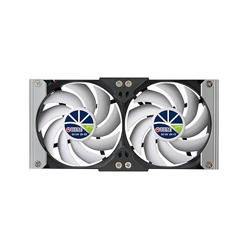 TITAN- 12V DC IP55 Waterproof Double Rack Mount Ventilation Cooling Fan with Timer and Speed Controller- TTC-SC20 (90mm) - Poueer