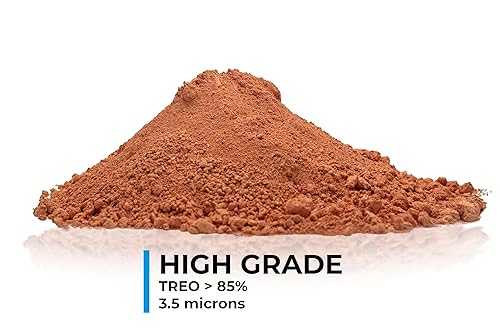 GLASS POLISH PRO 2.2lbs (1kg) Cerium Oxide, High-Grade Glass Polishing Powder, Enhanced Formula, TREO 85%, 3.5 Microns, Brown – GP90010 - Poueer