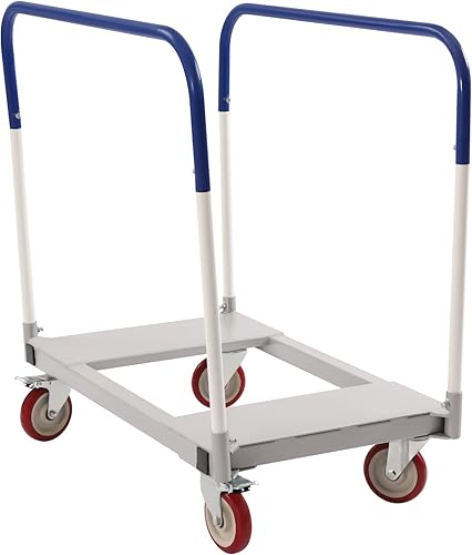 1500lbs Steel Panel Truck Cart, Platform Truck Cart, Lumber Cart Drywall Dolly Cart, Drywall Cart Panel Cart Dolly with 4 Dual-Bearing Casters, Steel Panel Cart, Steel Frame Dolly (1000lbs-39x24in) - Poueer