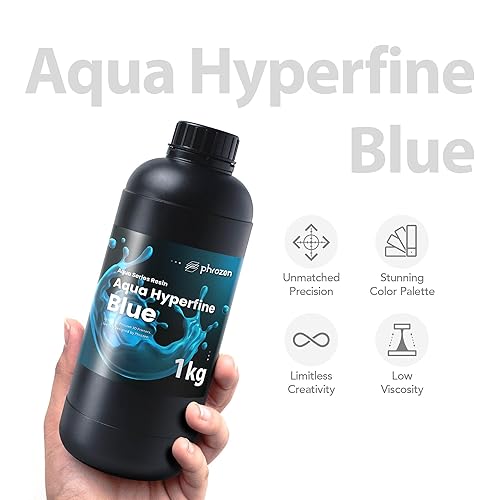 phrozen Aqua Hyperfine Photopolymer Resin for 9K, 12K or Higher Resolution 3D Printers, 405nm LCD UV-Curing 3D Printing with Low Shrinkage & Superior Precision, Smooth Surface Finish (Graphite, 1KG) - Poueer
