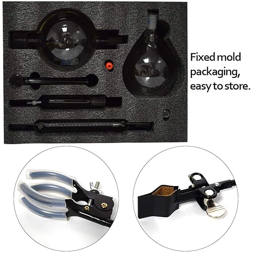 2000ml Essential Oil Distillation Apparatus Lab Glassware Kits Steam Water Distiller Purifier Kits w/Hot Stove Separating Funnel Graham Condenser S35 and 24/40 Joint - Poueer
