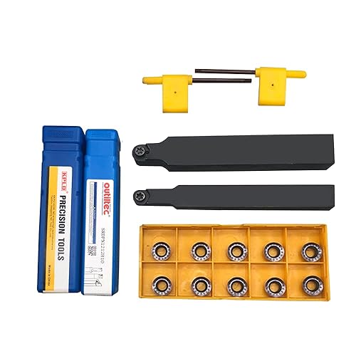 10pcs RPMT10T3 Indexable Carbide Inserts Milling Cutter with 1/2',5/8',' SRDPN Indexable Tool Holder Metal Lathe Cutting Tools (SRDPN1212H10+SRDPN1616H10+RPMT10T3) - Poueer