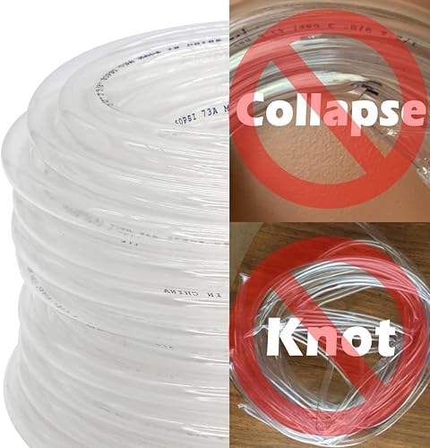 DAVCO 3/4' ID x 50ft Clear Vinyl Tubing, Low Pressure Flexible PVC Tubing, Heavy Duty UV Chemical Resistant Lightweight Plastic Vinyl Hose, BPA Free and Non Toxic - Poueer