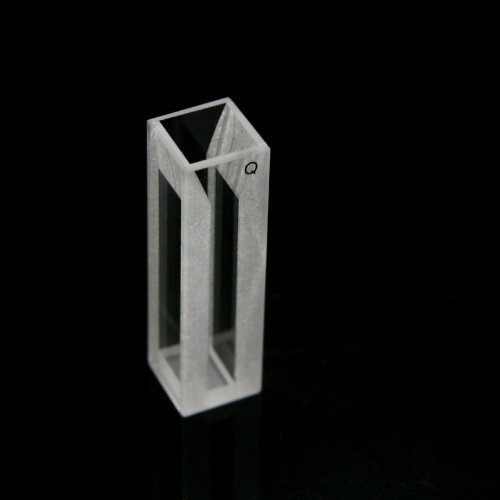 Micro Fluorescence Quartz Cuvette Open top Type with PTFE Cover, 10 mm Light Path, 1.4 ml Volume,Light Width 4mm, 4 Transparent Windows - Poueer
