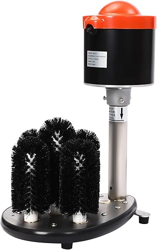 Electric Commercial Glass Washer 5-Brush Electric Cup Washer 800 Cups/Hour 240RPM Wine Glass Cleaning Machine for Washing Red Wine Glasses, Beer Glasses - Poueer