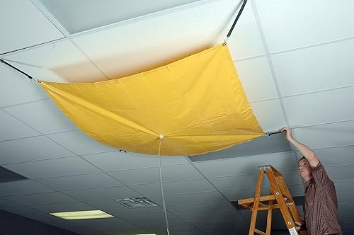 UltraTech 1786 Vinyl Coated Ultra-Roof Drip Diverter, 7' Length x 7' Width, Yellow - Poueer