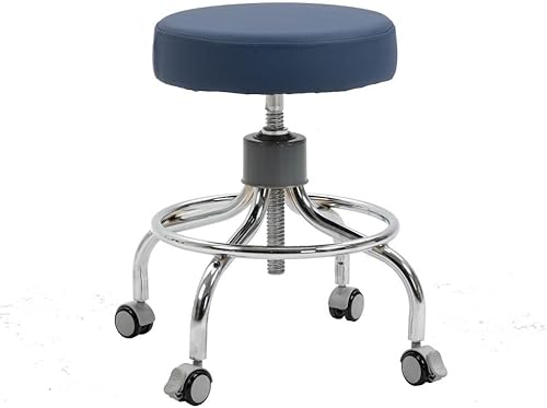 Medical Rolling Exam Adjustable Rotating Doctor Chair for Spa Treatment Clinic (Blue) - Poueer