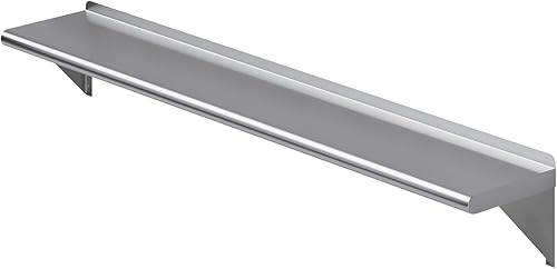 AmGood 10' X 60' Stainless Steel Wall Shelf | NSF | Metal Shelving | Garage, Laundry, Storage, Utility Room | Restaurant, Commercial Kitchen - Poueer