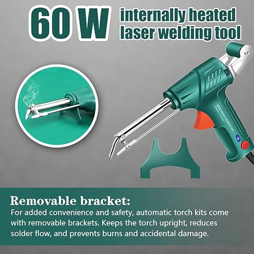 Internally Heated Industrial Laser Welding Tools, Multi-function Soldering Iron Soldering Gun Set, 3-in-1 Electric Welder, Intelligent Control,Rapid Heating for Industrial&Home (Green (Internal Heat)) - Poueer