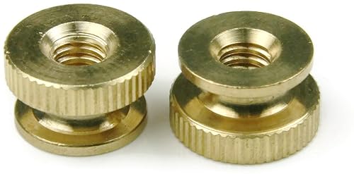 Knurled Thumb Nut Brass - 8/32 (7/16 Dia x 5/16 Thick) Qty-100 - Poueer