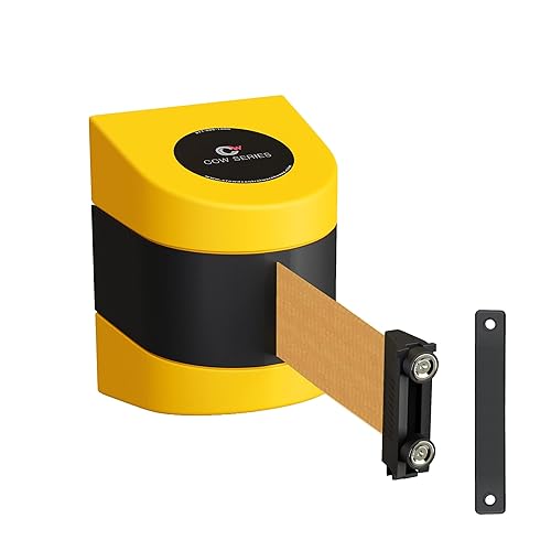 CCW Series WMB-230 Magnetic Wall Mount Retractable Belt Barrier (30 Foot Belt, Yellow with'Caution - DO NOT Enter' Black Letters Belt with Yellow ABS Case) - Poueer