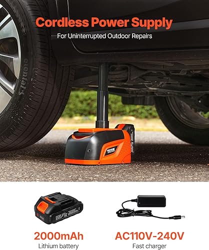 VEVOR Electric Car Jack 5 Tons Car Jack, Convenient Wireless Control Hydraulic Electric Floor Jack, LED Light Hydraulic Repair Tool, 135-360mm Lifting Range for SUV MPV Sedan Truck Repair - Poueer
