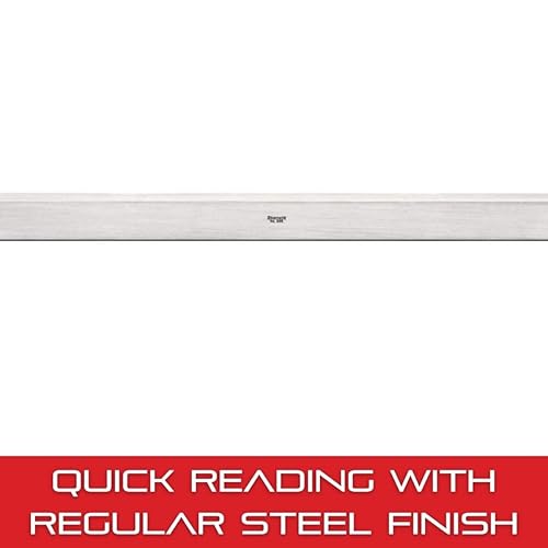 Starrett Steel Straight Edge with Bevel Edge, Not Graduated - 18' (450mm) Length, 11/64' (4.4mm) Thickness, 1-13/32' (36mm) Width, - Poueer