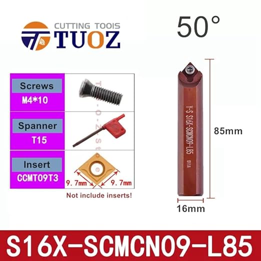 1Pcs S14X S16X SCACR SCBCR SCMCN SCACL SCBCL 06 09 L35 L45 L55 L65 L75 L85 L95 12mm 14mm 16mm CNC Turning Tools Toolholder Bar(S14X-SCACR09-L65) - Poueer