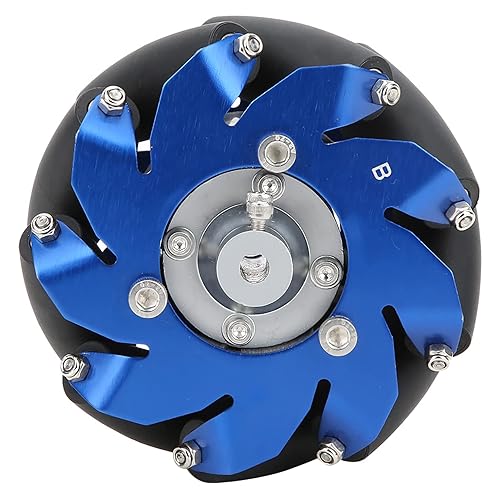 Mecanum Wheels, Left Mecanum Wheel Robot Metal Wheel 4in Mecanum Wheel Left Aluminum with TPU Rubber Rollers Industrial Robot Accessories - Poueer