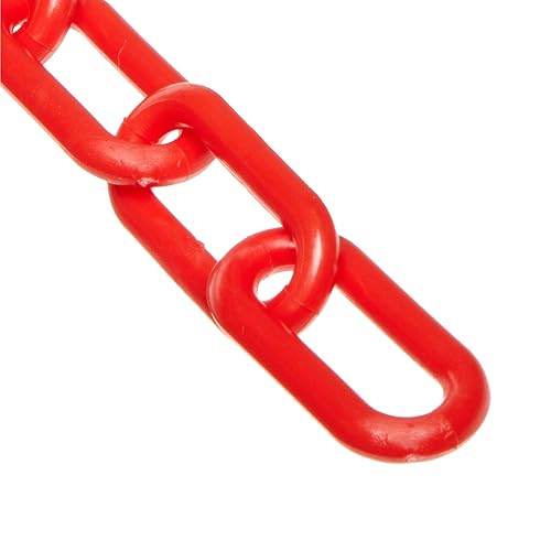Mr. Chain Plastic Barrier Chain, Yellow, 3-Inch Link Diameter, 100-Foot Length (80002-100) - Poueer