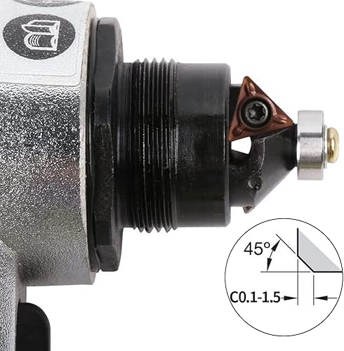 Mini Pneumatic Chamfering Machine,JIUNENG Metal Edge Beveler with Replace Blades 8pc（C 45 Degree/R1.5 Arc) and Bearings 4pc - Poueer