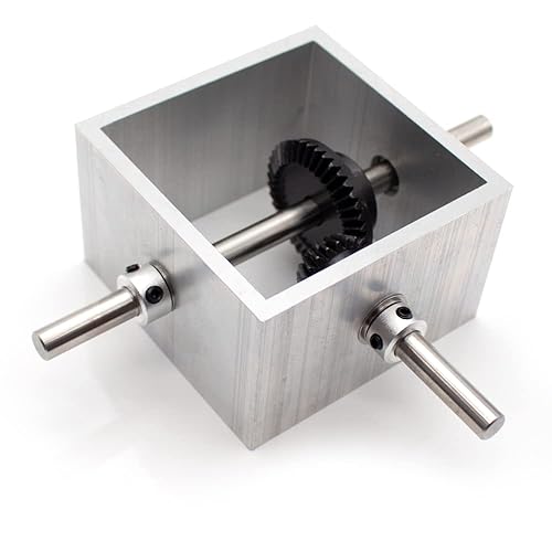 Right Angle Drive Bevel Gearbox, 1:2 Micro 90° Reversing Mechanical Angle Indicator Reducer 8MM Shaft 1M 20T 40T - Poueer